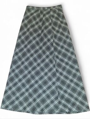 Women’s Wool  Eddie BauerA-Line Plaid Maxi Skirt in Black and Gray Size 4